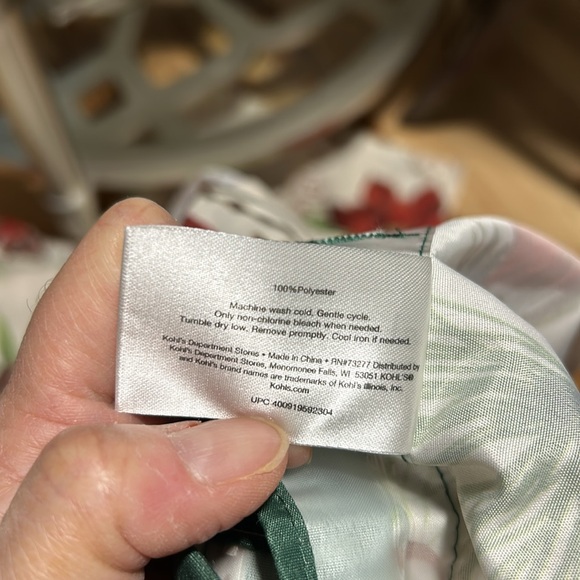 Kohls shower curtains with matching shower hooks in a holiday pattern - Picture 8 of 9